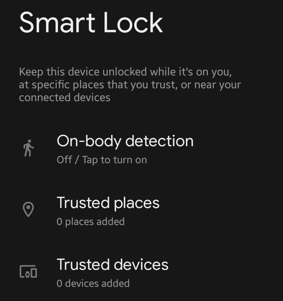 unlock the samsung phone using smart lock